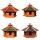 DARLUX Vogelfutterhaus M I Futterstelle I Sechseck Vogelhaus I aus Holz I Braun/ Blau Grün Rot Schwarz I Garten I Vogelfutterhaus I Wetterfest