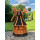 DARLUX Sechseck Garten-Windmühle aus Holz kugelgelagert Braun/Schwarz Höhe 95 cm