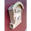 Darlux Runddach Holzbriefkasten Postkasten mit Zeitungsfach Natur