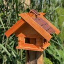 DARLUX Rechteckiges Holz Vogelhaus M Vogel Futter Haus  Futterstelle Braun/Rot