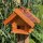DARLUX Rechteckiges Holz Vogelhaus M Vogel Futter Haus  Futterstelle Braun/Rot