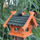 DARLUX Rechteckiges Holz Vogelhaus M Vogel Futter Haus  Futterstelle Braun/Grün