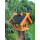 DARLUX Rechteckiges Holz Vogelhaus M Vogel Futter Haus  Futterstelle Braun/Grün
