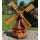 DARLUX Sechseck Garten-Windmühle aus Holz kugelgelagert Braun/Rot Höhe 120 cm