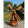 DARLUX Sechseck Garten-Windmühle aus Holz kugelgelagert Braun/Rot Höhe 120 cm