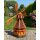 DARLUX Sechseck Garten-Windmühle aus Holz kugelgelagert Braun/Rot Höhe 120 cm
