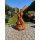 DARLUX Sechseck Garten-Windmühle aus Holz kugelgelagert Braun/Rot Höhe 120 cm