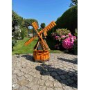 DARLUX Sechseck Garten-Windmühle aus Holz kugelgelagert Braun/Schwarz Höhe 120cm