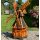 DARLUX Sechseck Garten-Windmühle aus Holz kugelgelagert Braun/Schwarz Höhe 120cm