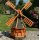 DARLUX Sechseck Garten-Windmühle aus Holz kugelgelagert Braun/Grün Höhe 120 cm