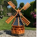 DARLUX Sechseck Garten-Windmühle aus Holz...