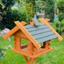 DARLUX Rechteckiges Vogel Futter Haus XL Futterstelle Holz Vogelhaus Braun/ Grün