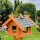 DARLUX Rechteckiges Vogel Futter Haus XL Holz Vogelhaus + Stände Braun/ Grün