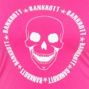 BANKROTT Design Damen T-Shirt Totenkopf groß - weiß auf purpur