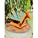 DARLUX Rechteckiges Vogelhaus L Vogel Futterstelle Haus aus Holz Braun/Grün