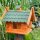 DARLUX Rechteckiges Vogelhaus L Vogel Futterstelle Haus aus Holz Braun/Grün