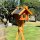 DARLUX Rechteckiges Vogelhaus L Vogel Futterstelle Haus + Ständer Braun/Schwarz