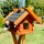 DARLUX Rechteckiges Vogelhaus L Vogel Futterstelle Haus + Ständer Braun/Schwarz