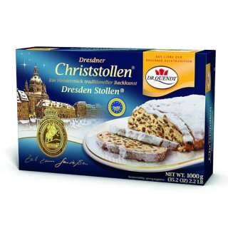Dr. Quendt Dresdner Christstollen Rosinen Stollen 1er Pack (1 x 1 kg)
