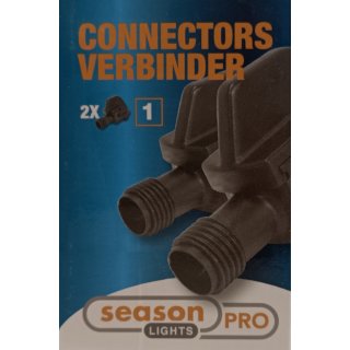 2x Kabelverbinder SLP1021 Season LightsPro Verbinder 12V Außen IP44 Schwarz