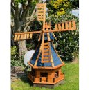 DARLUX Sechseck Garten-Windmühle XXL aus Holz...