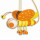 Waldi 90123.2 Kinder Lampe Holz Pendelleuchte E27 Bienchen Orange/Gelb