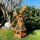 DARLUX Sechseck Garten-Windmühle XXL aus Holz kugelgelagert Braun/Schwarz 120 cm