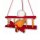 Waldi 90109 Sonderangebot Kinder Lampe Holz Doppeldecker E27 Flieger Orange/Rot