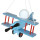Waldi 90107.0 Sonderangebot Kinder Lampe Holz Doppeldecker E27 Flieger Blau/Rot