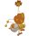 Waldi 90131.1 Kinder Lampe Holz Pendelleuchte E27 Schmetterling Orange/ Gelb