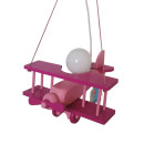 Waldi 90108.0 Sonderangebot Kinder Lampe Holz Doppeldecker E27 Flieger Pink