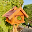 DARLUX Rechteckiges Vogel Futter Haus XL Futterstelle Holz Vogelhaus Braun/ Rot