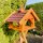 DARLUX Rechteckiges Vogel Futter Haus XL Futterstelle Holz Vogelhaus Braun/ Rot