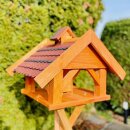 DARLUX Rechteckiges Vogel Futter Haus XL Futter-Vogelhaus+Ständer Braun/ Rot