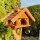 DARLUX Rechteckiges Vogel Futter Haus L Futterstelle Holz Vogelhaus Braun/Rot