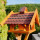 DARLUX Rechteckiges Vogel Futter Haus L Futterstelle Holz Vogelhaus Braun/Rot