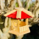 DARLUX Sechseck Holz Vogel Futter Haus S Ø 22 cm...