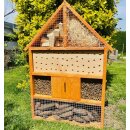 DARLUX Garten Holz Insektenhotel XL Wildbienen-Nisthilfe Insektenhaus Braun Artgerecht Freistehend