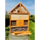 DARLUX Garten Holz Insektenhotel XL Wildbienen-Nisthilfe Insektenhaus Braun Artgerecht Freistehend