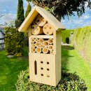 DARLUX Holz Insektenhotel Loft S Wildbienen-Nisthilfe Insektenhaus Naturbelassen