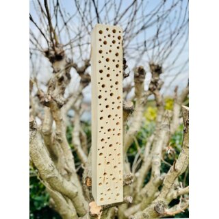 DARLUX Garten Wildbienen - Insektenhotel Nisthilfe Holzstamm Naturbelassen 600 mm Holz Stamm Freistehend oder Hängend