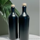 2x hochwertige Steinzeugflaschen "schwarz-matt" 750 ml mit Korken zum befüllen