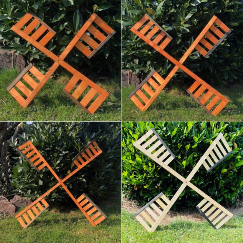 CIMAXIC Windmühlenflügel-Set Für Garten – Wetterfeste Deko Mit Beweglichen Blättern, Schwarz, 41x41 Cm, Ersatzflügel Für Solar-Windmühlen