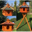 DARLUX Vogelfutterhaus XL Sechseck Vogelhaus Futterstelle Rot/ Blau/ Grün/ Schwarz Garten Vogelfutterhaus Wetterfest