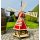 DARLUX Sechseck Holz Garten-Windmühle kugelgelagert XXL Natur/ Rot H=115 cm