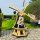 DARLUX Sechseck Holz Garten-Windmühle XXL Natur/  Schwarz Lamelle H=120 cm