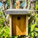 DARLUX Garten Natur Holz Nistkasten für Kohlmeise u. kleine Singvögel Ø 32 mm Wetterfest Artgerecht nach NABU