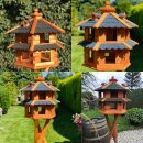 DARLUX Vogelvilla L Sechseck Doppelstock Vogelhaus Braun/...