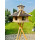 Vogel Futter Haus XXL Sechseck Futterstelle Vogelhaus+ Ständer Natur/Dunkelbraun