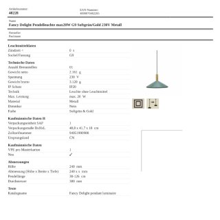 Pauleen Pendelleuchte Lampe G9 Metall, 32,95 €